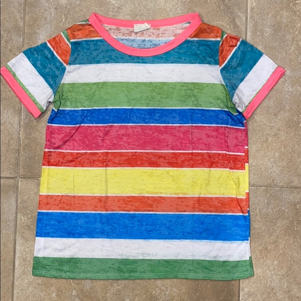 Striped Ringer Tee. Soft and thin material. NWT